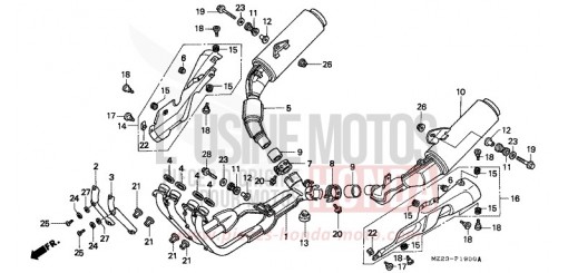 SILENCIEUX D'ECHAPPEMENT CBR1000FP de 1993